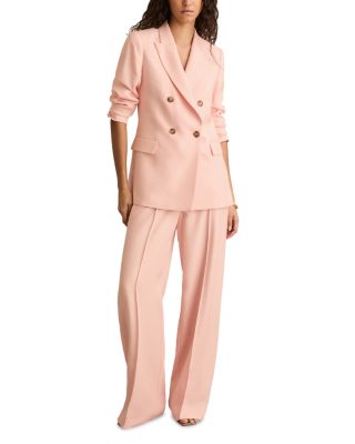 【海外限定】REISSジャケット☆Magda Double-Breasted Peak-Lape Reiss Double-Breasted Peak-Lapel Suit Jacket in Pink | REISS