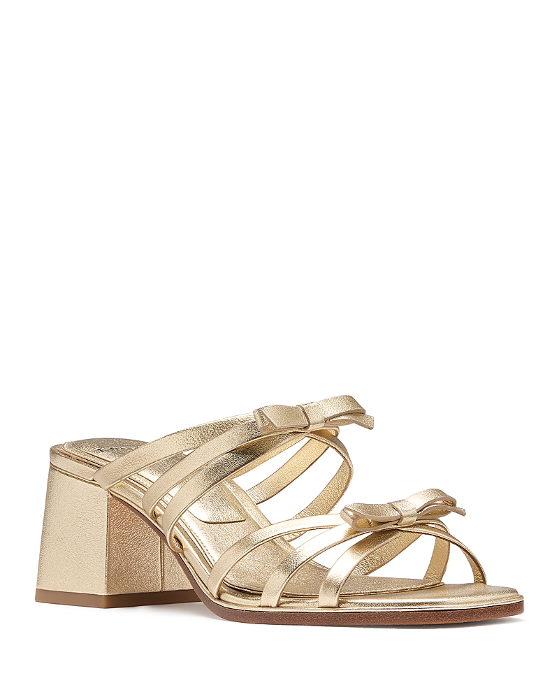 Kate Spade New York Carolina Metallic Block Heel Sandal In Pale Gold