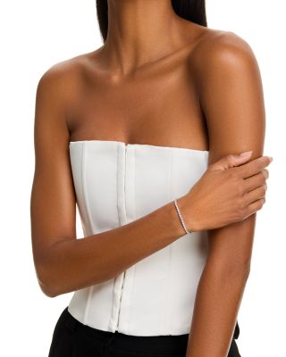 Certified Tennis Bracelet in 14K White Gold, 4.0 tcw