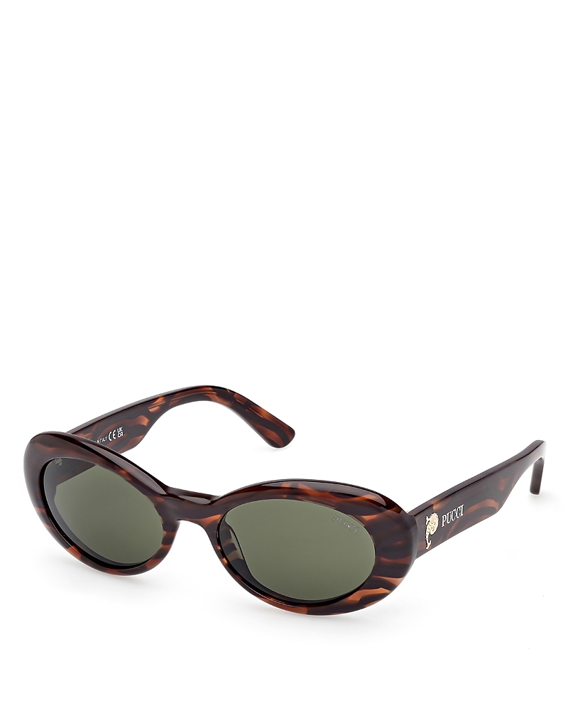 Pucci Tortoiseshell Oversized Sunglasses In Havana/green