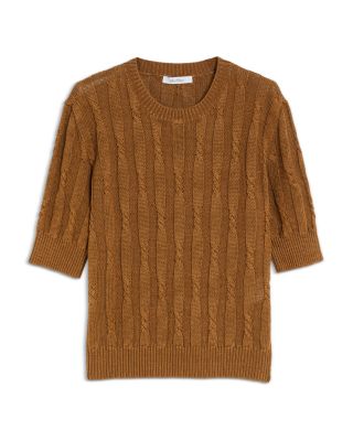 Max Mara - Album Cable Knit Short Sleeve Sweater
