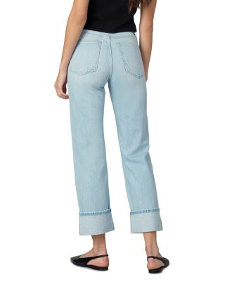 The Margot Cuffed Cropped Straight Jeans in Luxury