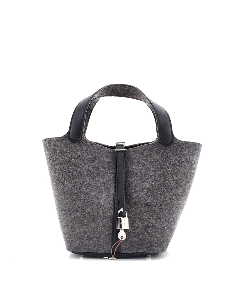 Pre-Owned Hermes Mm Picotin Lock Bag Felt with Leather