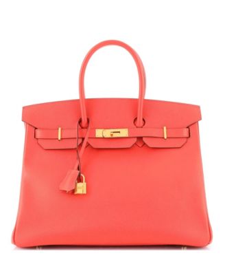 Pre-Owned HERMÈS - Birkin 35 Handbag Red Epsom with Gold Hardware
