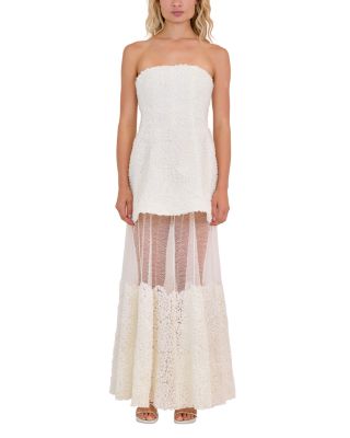 Marella Lace Insert Textured Gown