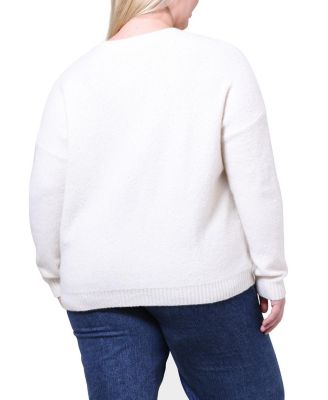 Plus Size Sparkle Cashmere Boxy Crew Neck Top