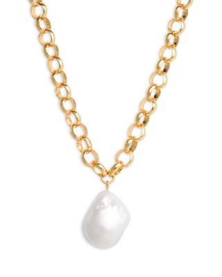 Shashi - Giselle Cultured Freshwater Pearl Chain Necklace, 8"