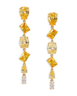 Nadri - Palm Springs Yellow Mixed Cut Stone Linear Drop Earrings