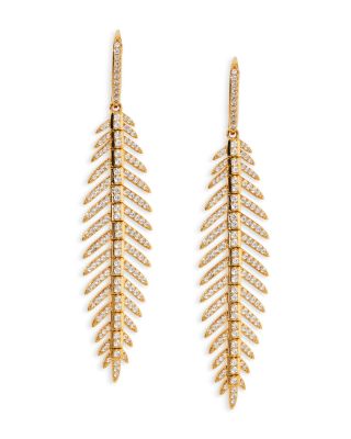 Nadri - Palm Springs Pav&eacute; Leaf Drop Earrings