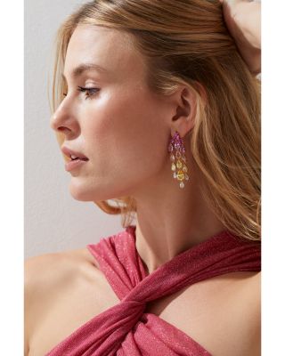 Palm Springs Multicolor Pear Stone Chandelier Drop Earrings