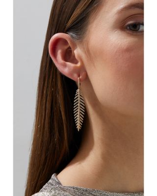 Palm Springs Pav&eacute; Leaf Drop Earrings