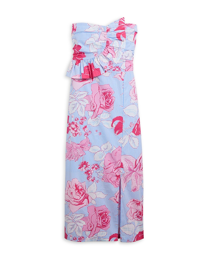 VINEYARD VINES FLORAL STRAPLESS DRESS