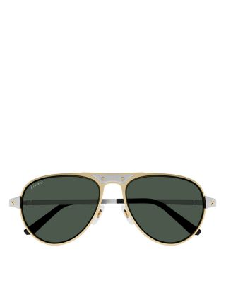 Santos Evolution Platinum & 24K Gold Plated Pilot Sunglasses, 58mm