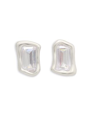 kate spade new york - Molten Clear Glass Freeform Solitaire Stud Earrings