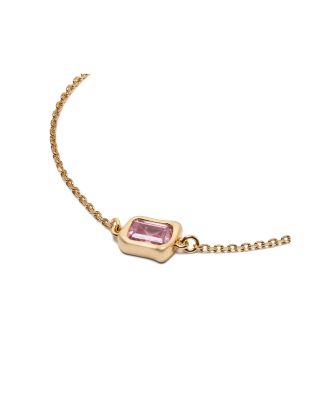 Molten Clear Glass Solitaire Chain Link Bracelet