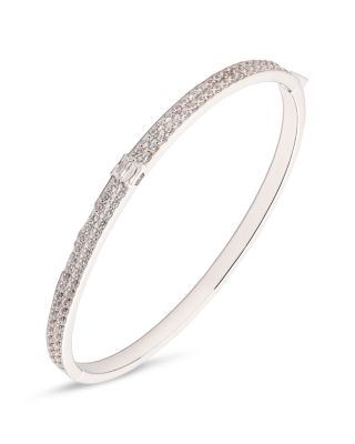 Cubic Zirconia Bangle Bracelet in Sterling Silver