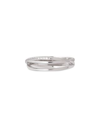 Pav&eacute; Crisscross Ring in Sterling Silver