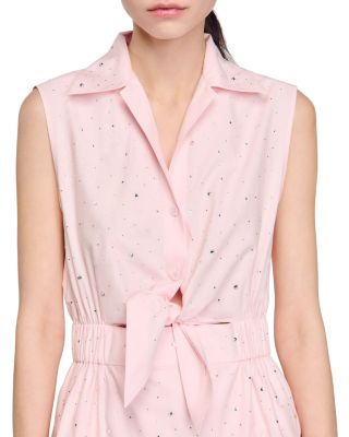 Azazel Rhinestone Maxi Shirt Dress