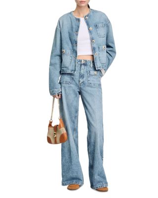 Faded Straight Jeans in Blue Jean