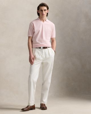 Short Sleeve Tonal Jacquard Mesh Polo Shirt