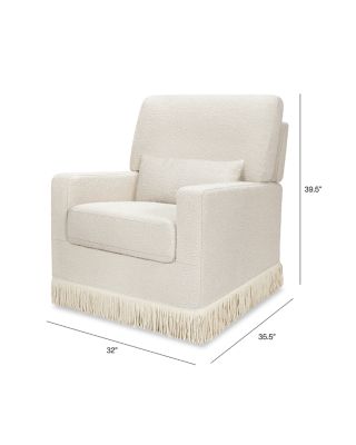 Crawford Pillowback Comfort Swivel Glider - Boucl&eacute; with Tassel Fringe 