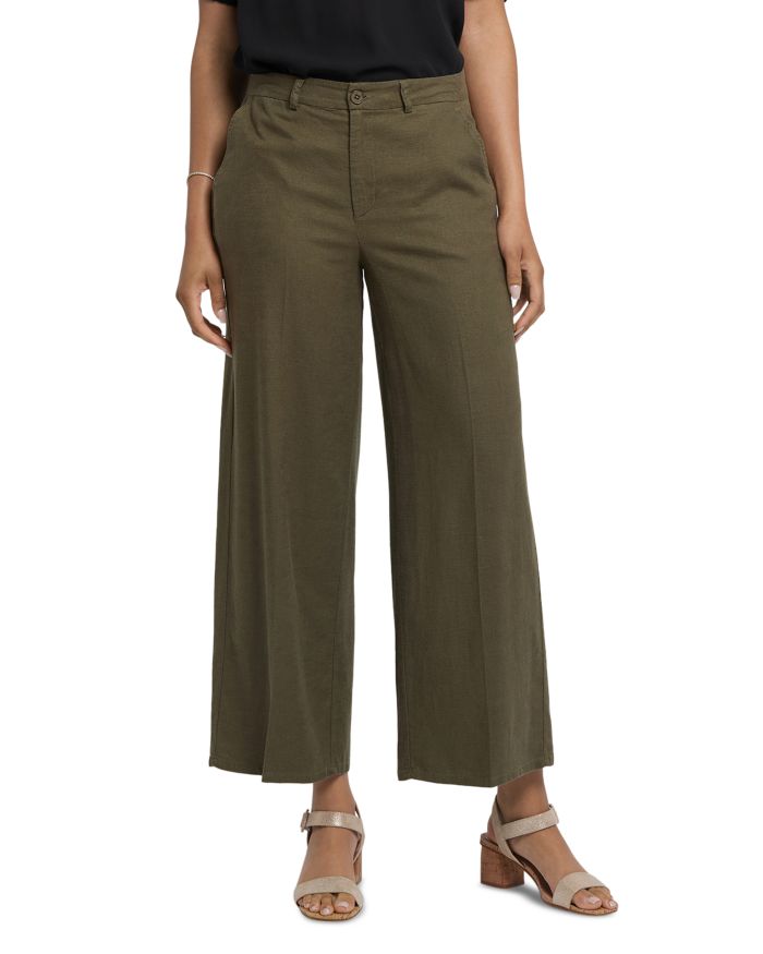 Linen Blend Morgan Wide Leg Trousers