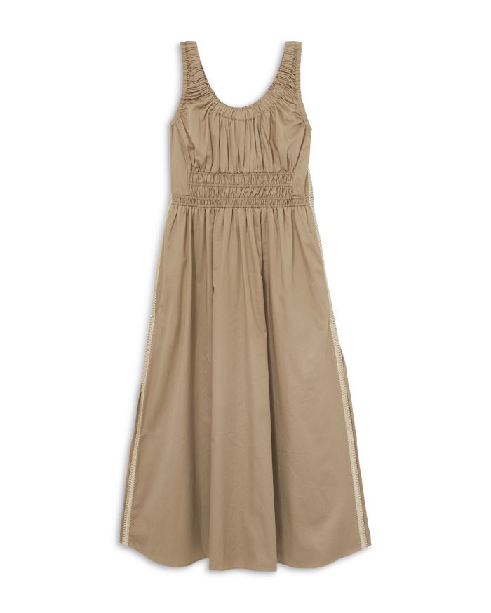 Petite Anouk Craft Ruched Woven Dress