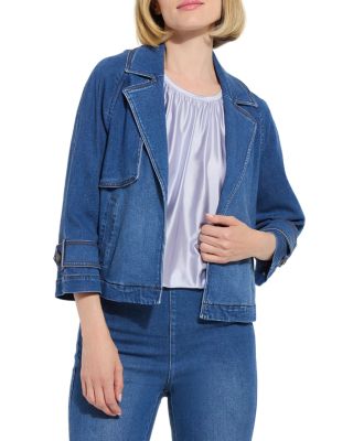 Jeanne Cropped Denim Trench Coat