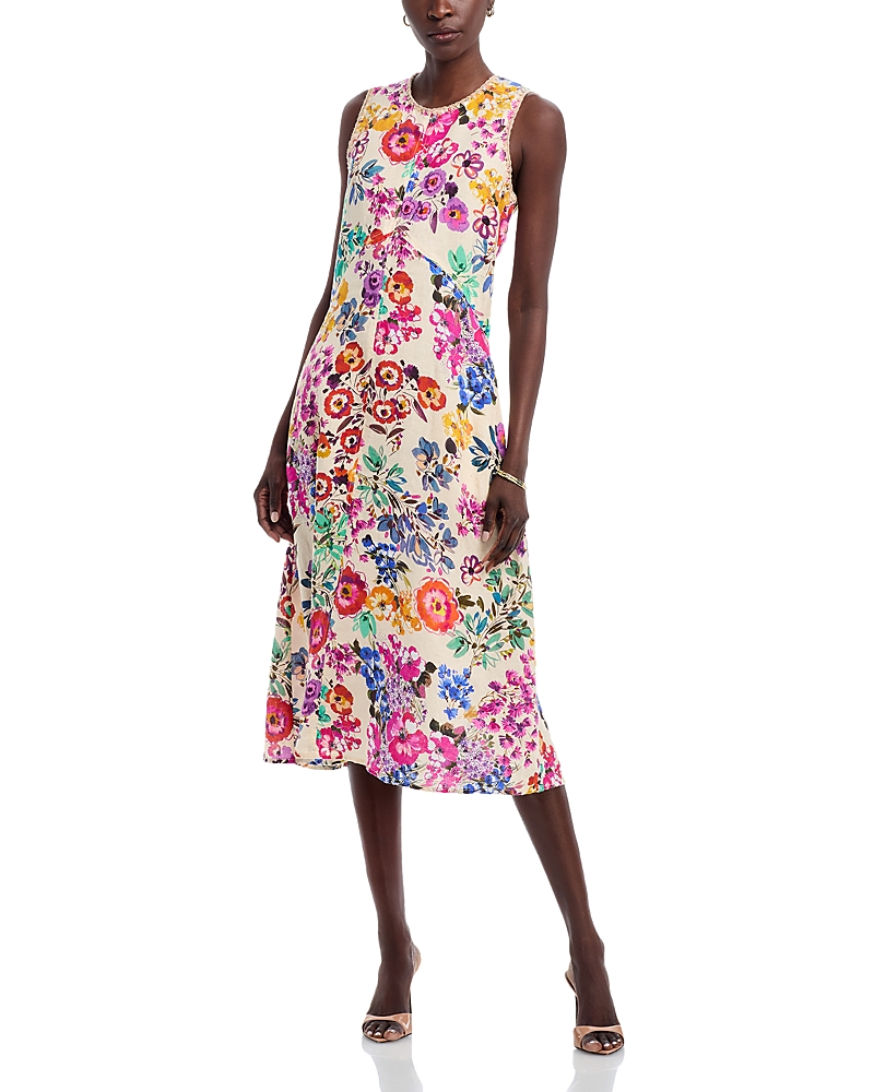 Johnny Was Linen Chevron Tank Dress