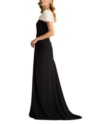 Perkins Asymmetric Draped Gown