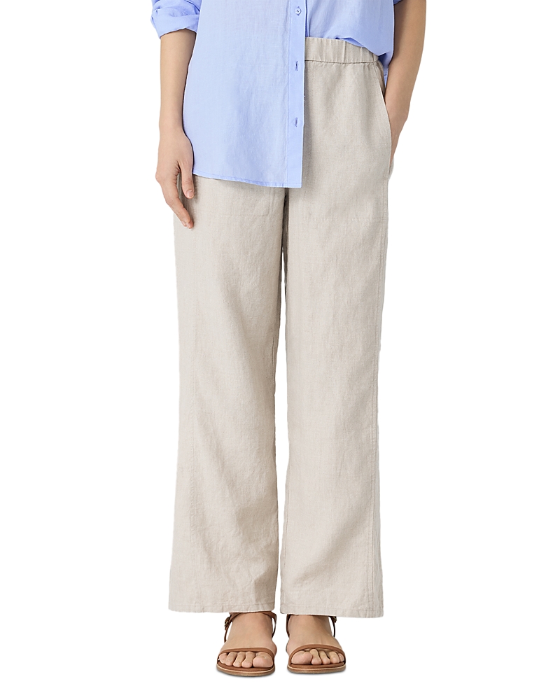 EILEEN FISHER LINEN WIDE ANKLE PANTS