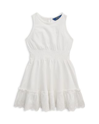 Ralph Lauren - Girls' Eyelet Embroidered Cotton Jersey Dress - Little Kid