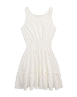 Ralph Lauren - Girls' Eyelet Embroidered Cotton Jersey Dress - Big Kid