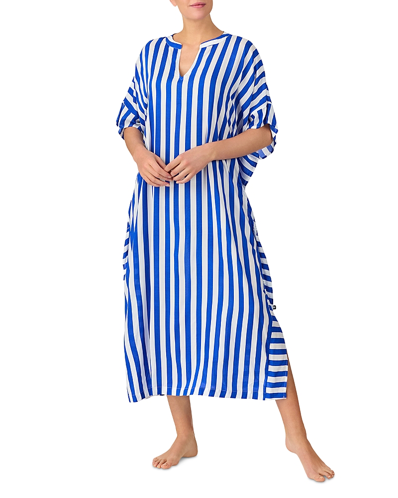 Kate Spade New York Striped Caftan Nightgown In Awning Stripe