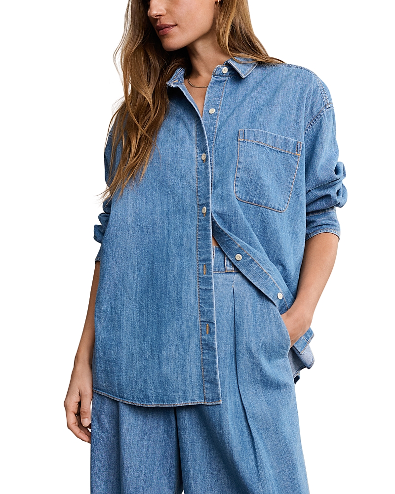 Jenni Kayne Parker Oversized Denim Shirt In Blue ModeSens