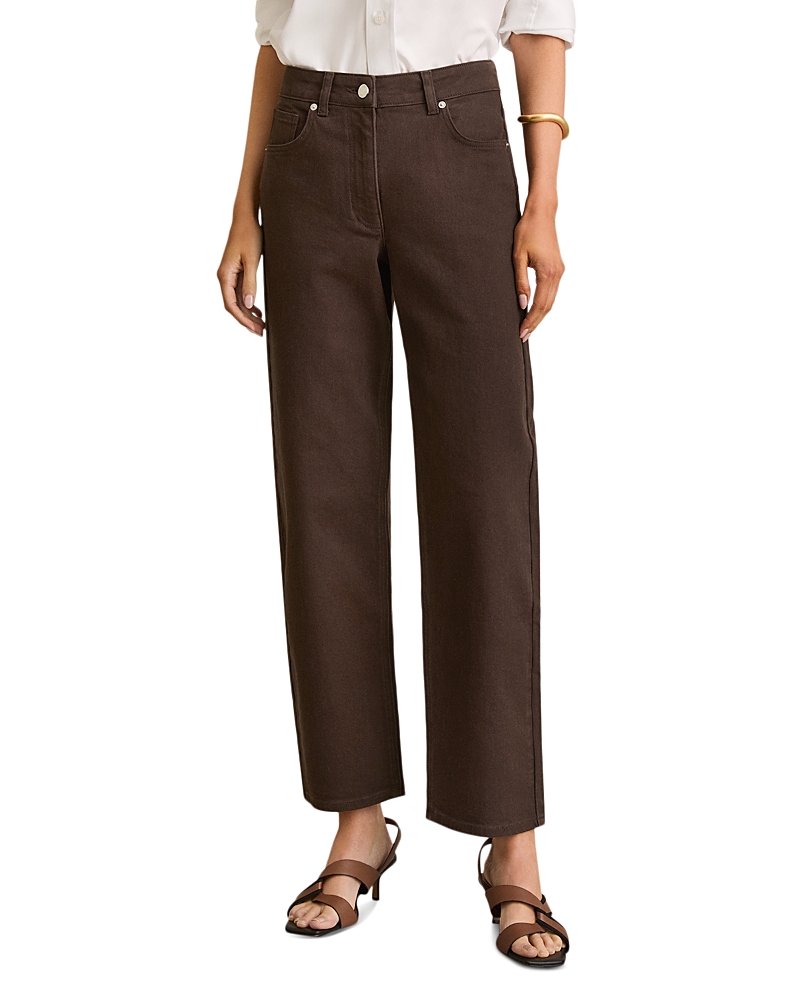 Reiss Selin Straight Leg Jeans in Chocolate