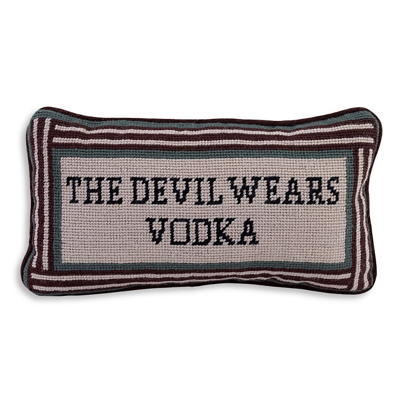 Furbish Studio Devil Wears Vodka Needlepoint Decorative Pillow