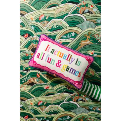 Fun And Games Needlepoint Decorative Pillow