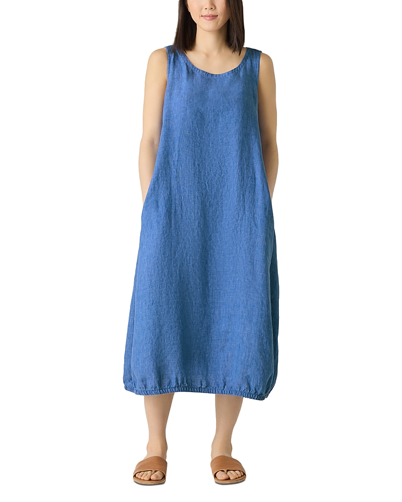 Eileen Fisher Washed Linen Delave Lantern Dress