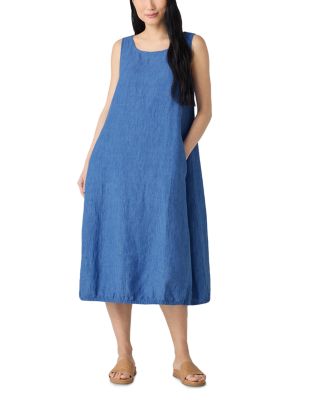 Washed Linen D&eacute;lav&eacute; Lantern Dress
