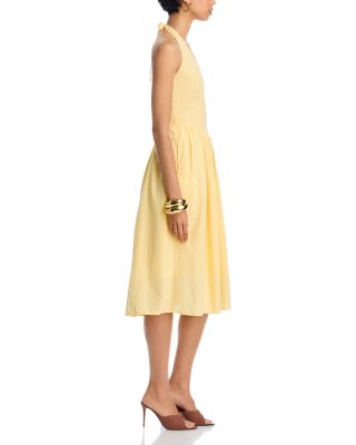 Ressi Eyelet Halter Midi Dress