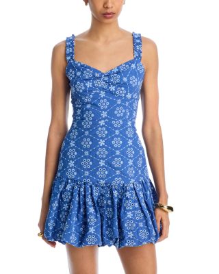 Eyelet Bubble Hem Mini Dress -Exclusive