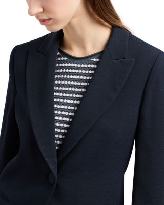 Single Breasted Tonal Chevron Blazer