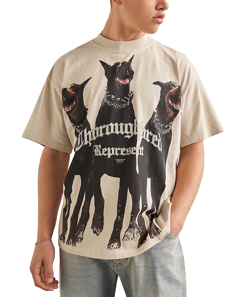 Represent Thoroughbred Oversized Fit Vintage White T-Shirt