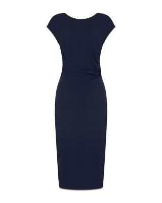 Cap Sleeve Fluid Crepe Jersey Sheath Dress