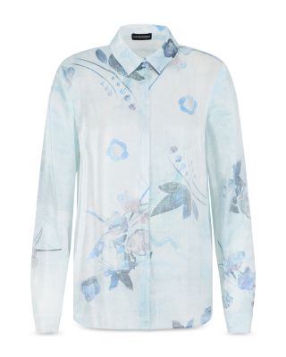 Shiny Baltik Floral Print Button Up Shirt