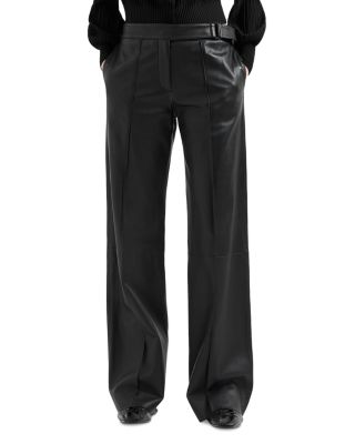 Emporio Armani - Leather Trousers with Buckle Detail