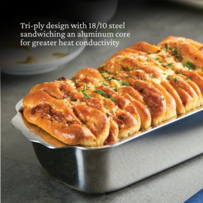 OvenBond&amp;reg; 9&amp;quot; x 5&amp;quot; Tri-ply Clad Stainless Steel 1lbs. Loaf Pan