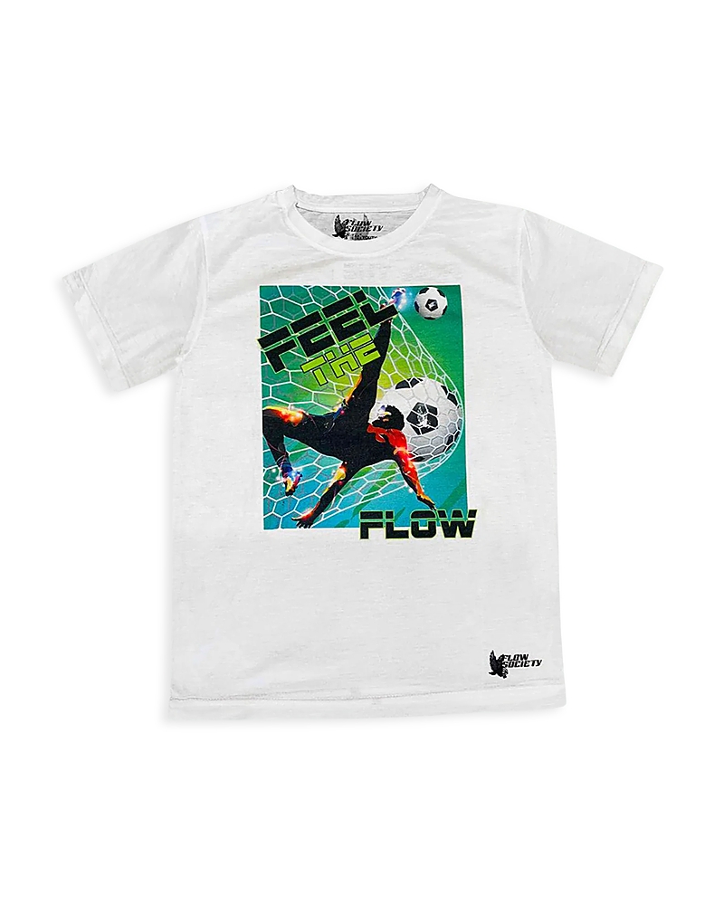 Flow Society Boys' Feel The Flow Soccer Tee - Big Kid In White