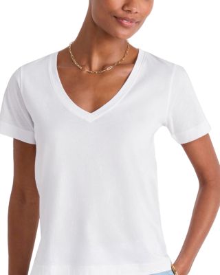 Striped V Neck Cotton Tee